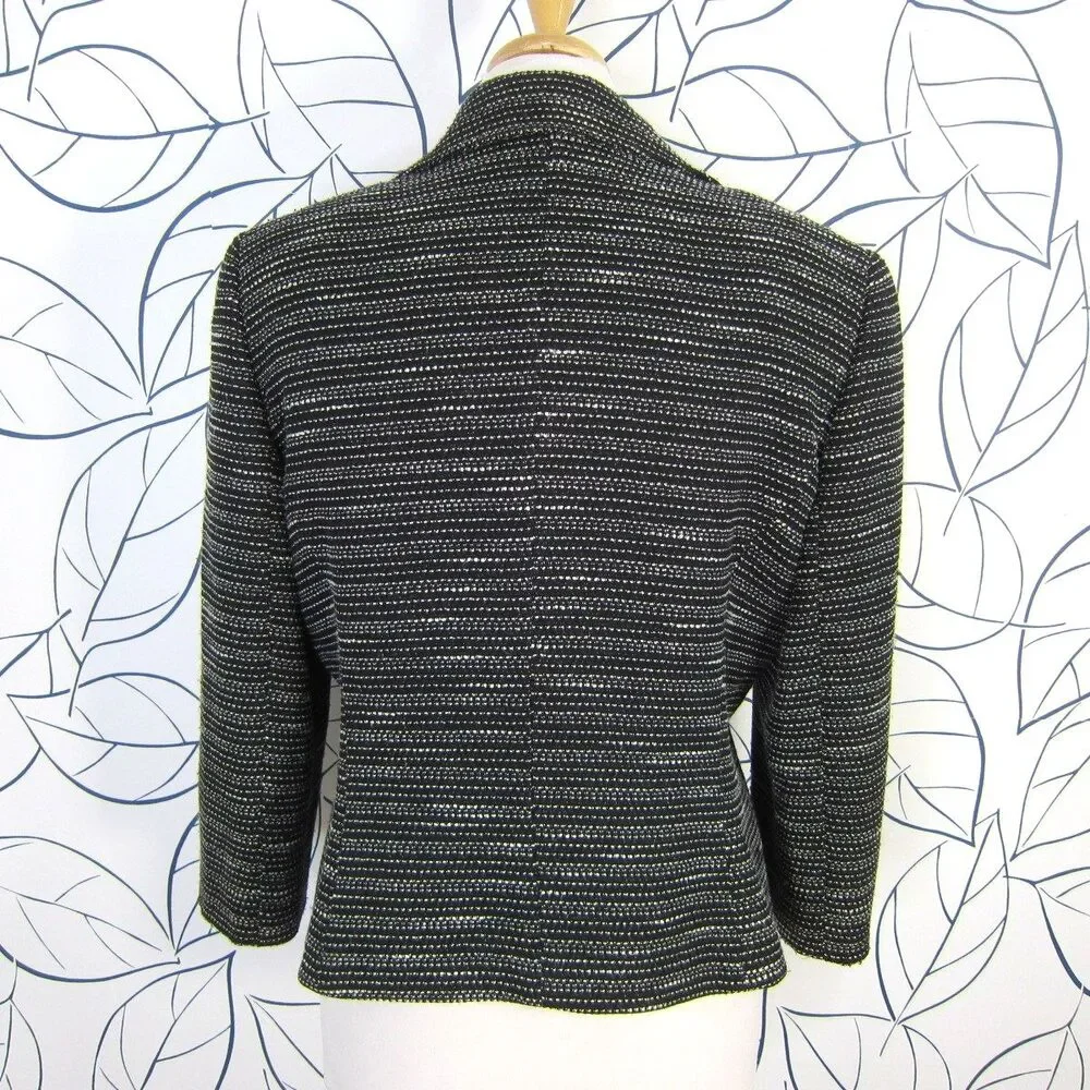 Tahari ASL Black & White Tweed Blazer Jacket & Skirt Suit Women's Size 12 - Picture 5 of 10